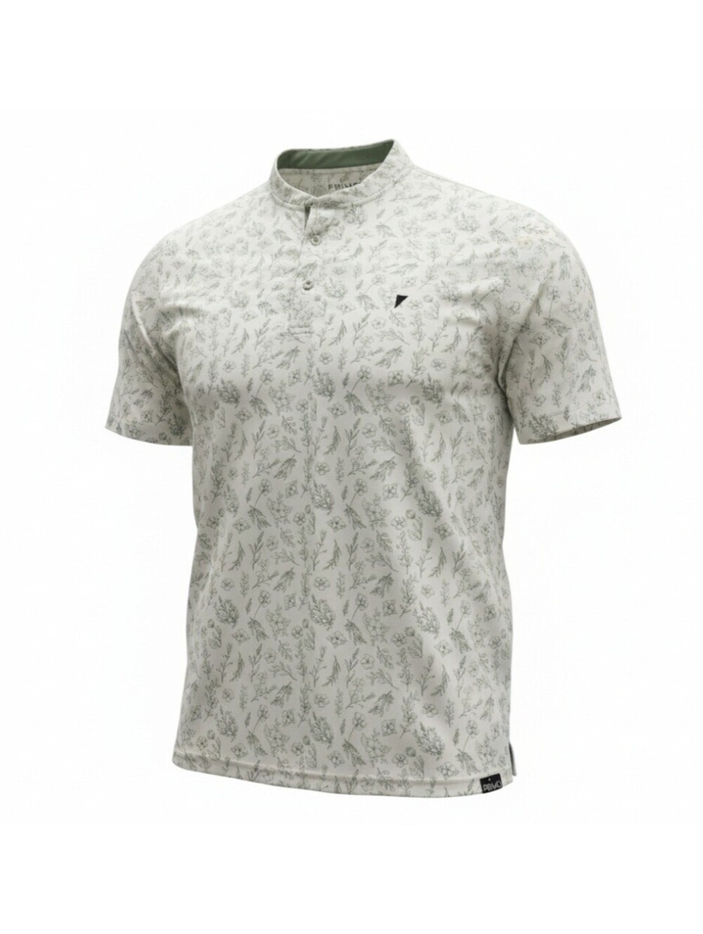 PRIMO Golf Men's Size Large Leafy Blade Collar Polo Shirt Green White Floral L